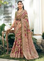 Georgette Multi Color Party Wear Printed Saree